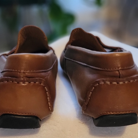 Flag Ltd Mens Brown Leather Slip-On Driver Loafers with Penny Keeper. Size 8 - Picture 2 of 9
